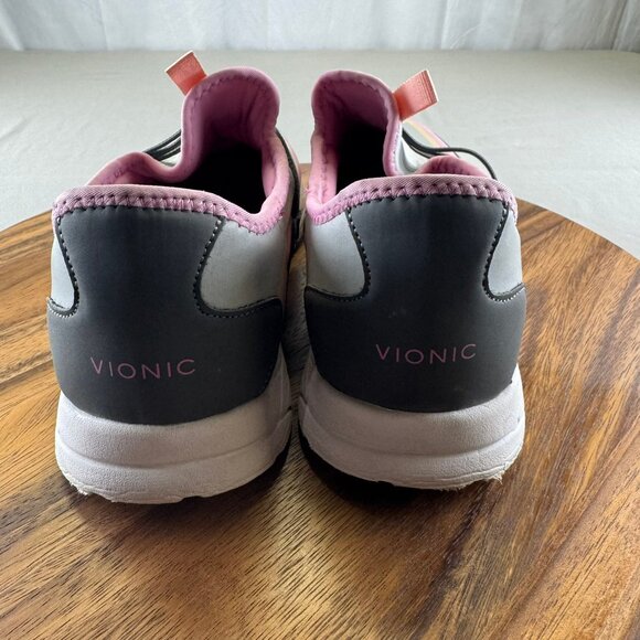 Vionic Womens Size 10  Brisk Vayda Grey Pink Walking Comfort Shoes Sneakers - Picture 3 of 10